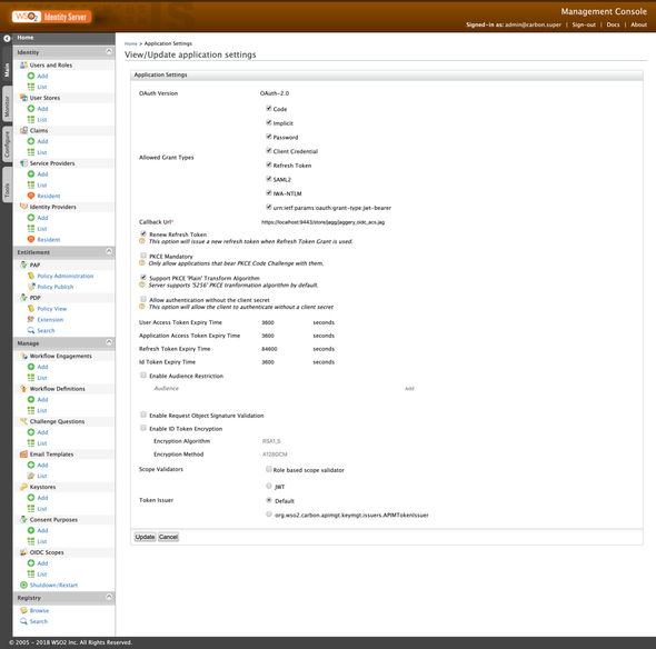 SP OpenID Connect Configuration