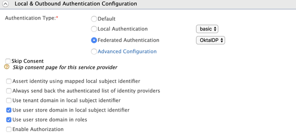 Local & Outbound Authentication Configuration